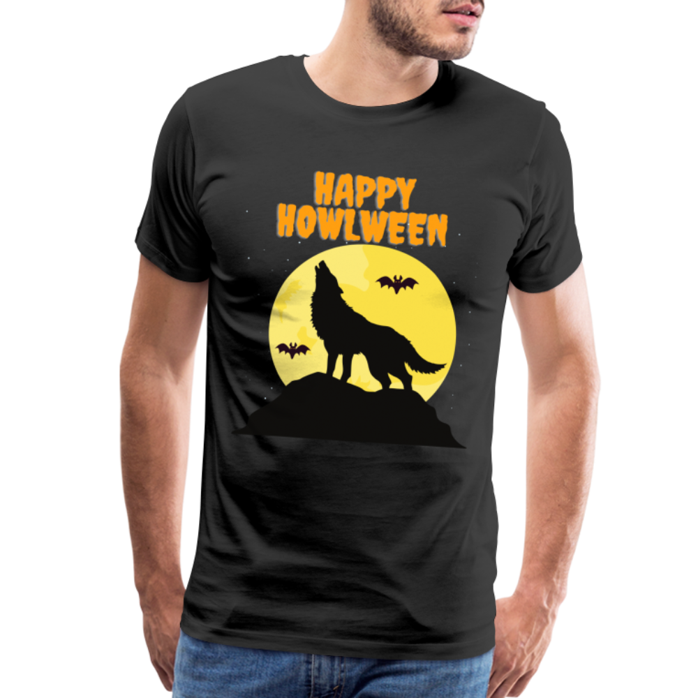 Happy Howlween, Happy Halloween, Monster, Trick Or Treat, Halloween, Spooky, Scary, Skull, Men's Premium T-Shirt - black