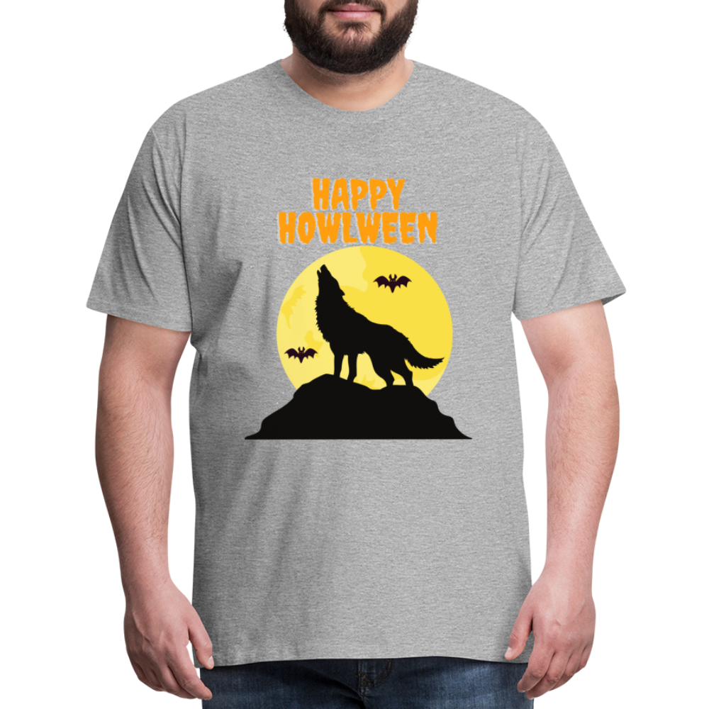 Happy Howlween, Happy Halloween, Monster, Trick Or Treat, Halloween, Spooky, Scary, Skull, Men's Premium T-Shirt - heather gray