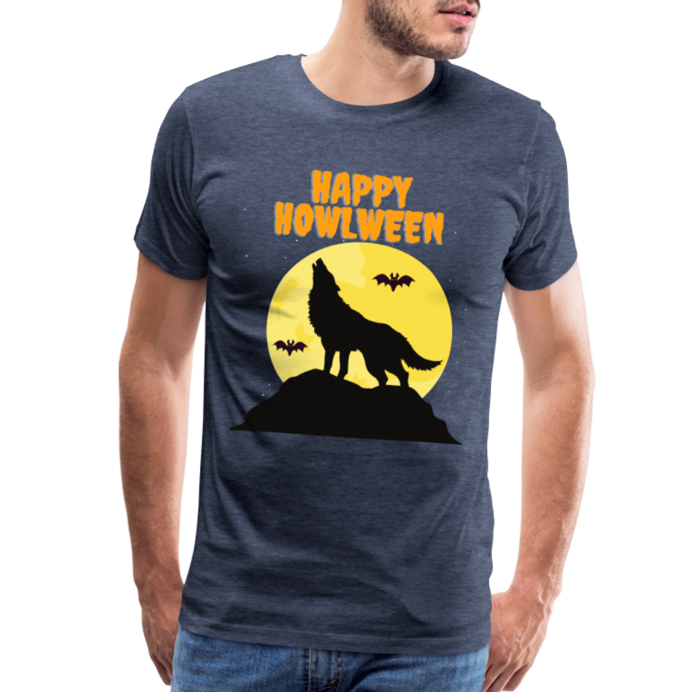 Happy Howlween, Happy Halloween, Monster, Trick Or Treat, Halloween, Spooky, Scary, Skull, Men's Premium T-Shirt - heather blue