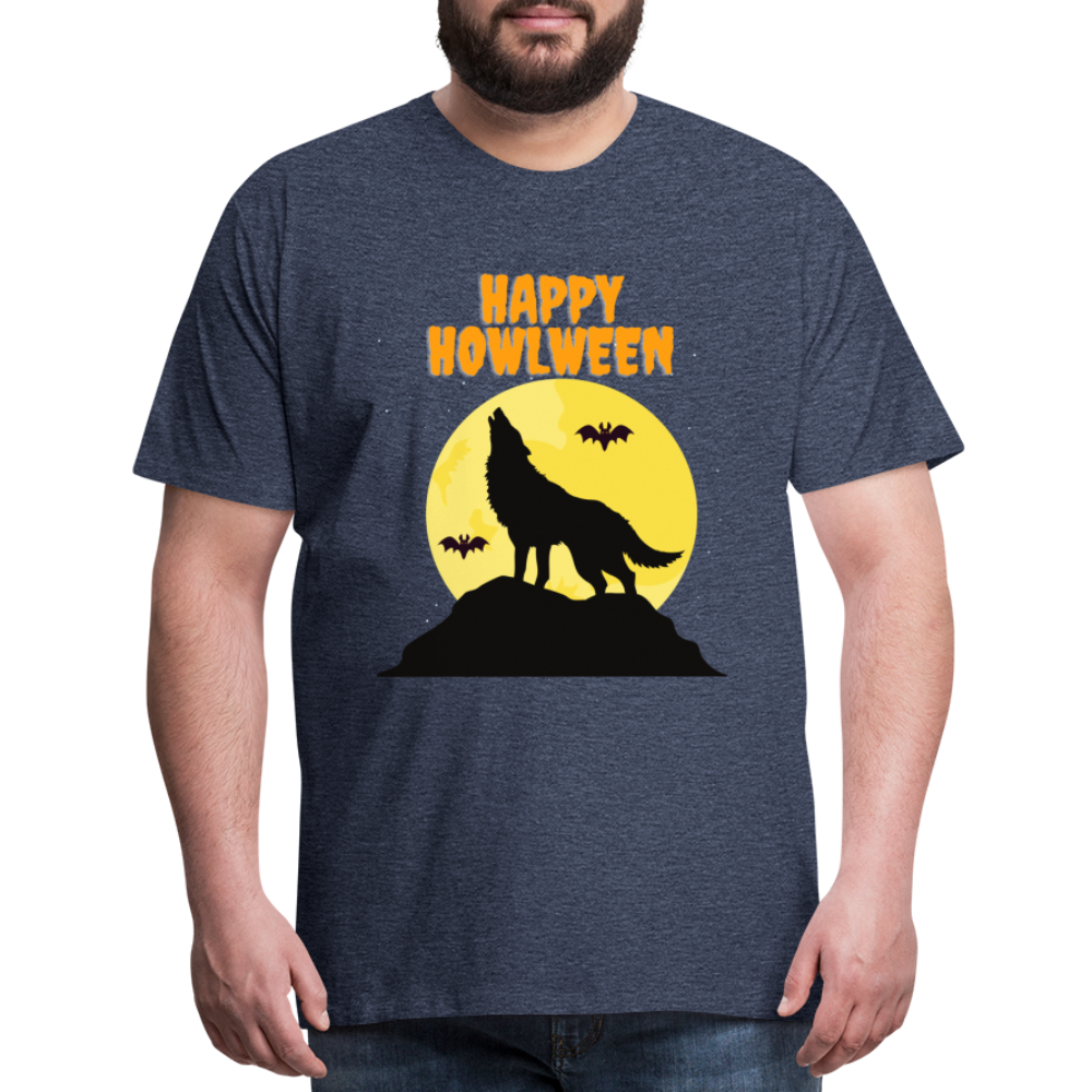 Happy Howlween, Happy Halloween, Monster, Trick Or Treat, Halloween, Spooky, Scary, Skull, Men's Premium T-Shirt - heather blue