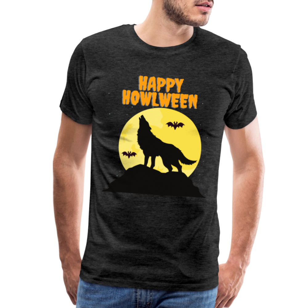 Happy Howlween, Happy Halloween, Monster, Trick Or Treat, Halloween, Spooky, Scary, Skull, Men's Premium T-Shirt - charcoal grey