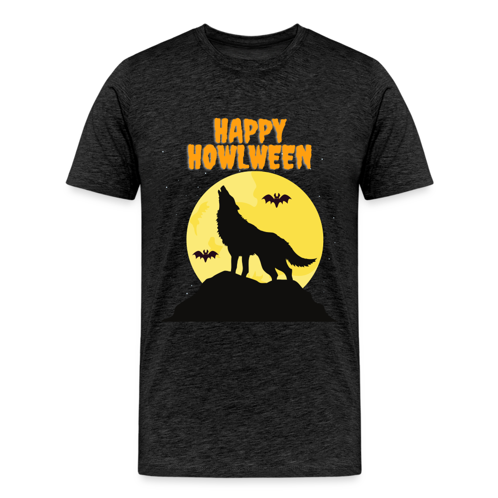 Happy Howlween, Happy Halloween, Monster, Trick Or Treat, Halloween, Spooky, Scary, Skull, Men's Premium T-Shirt - charcoal grey