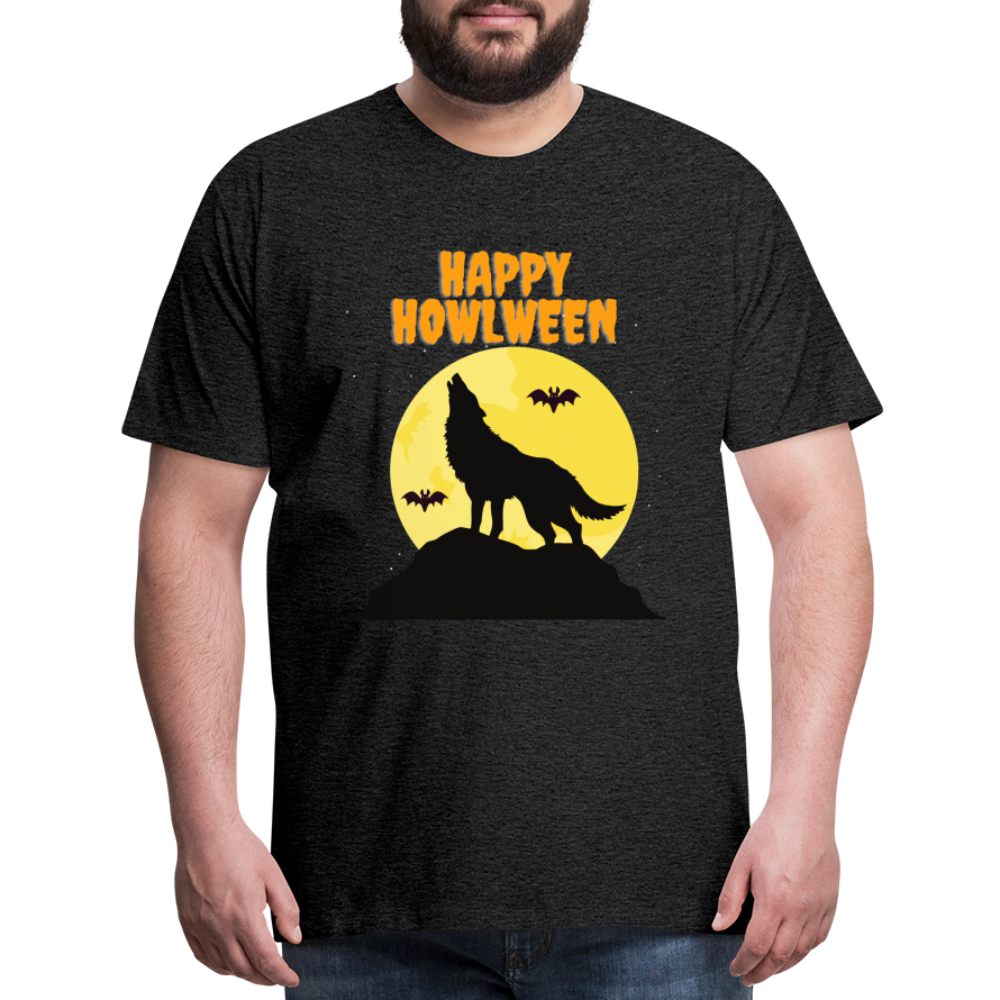 Happy Howlween, Happy Halloween, Monster, Trick Or Treat, Halloween, Spooky, Scary, Skull, Men's Premium T-Shirt - charcoal grey