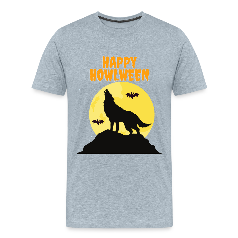 Happy Howlween, Happy Halloween, Monster, Trick Or Treat, Halloween, Spooky, Scary, Skull, Men's Premium T-Shirt - heather ice blue