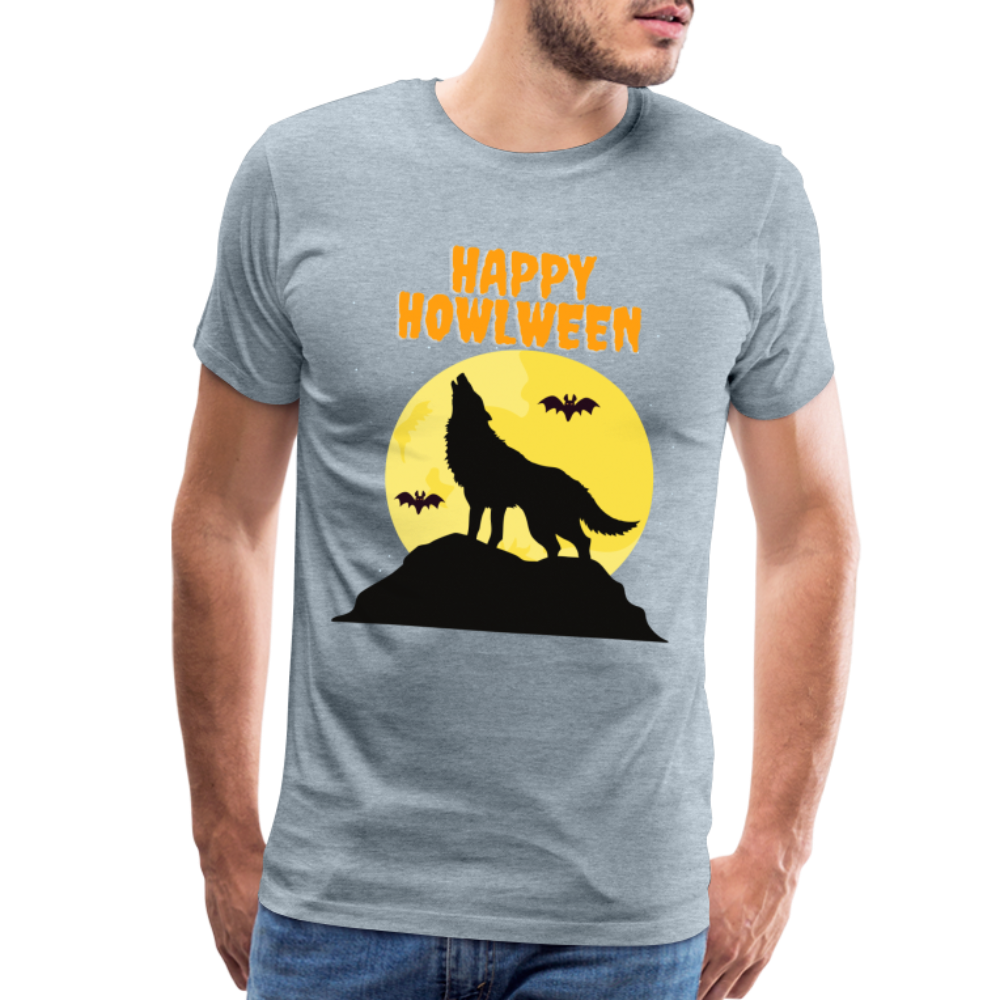 Happy Howlween, Happy Halloween, Monster, Trick Or Treat, Halloween, Spooky, Scary, Skull, Men's Premium T-Shirt - heather ice blue