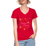 Hocus Pocus, Halloween, Witches, Witch, Sanderson sisters, Movies, Spell, Winifred, Winifred Sanderson, Fall, Funny, i put a spell on you, Mary Sanderson, movie, October, Women's V-Neck T-Shirt. - red