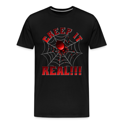 Creep It Real, Spider Shirt, Halloween Shirt Men, Black Spooky Shirt, Funny Halloween, Halloween, Web, Spiderweb Shirt, Men's Premium T-Shirt - black
