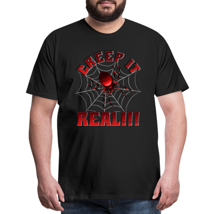 Creep It Real, Spider Shirt, Halloween Shirt Men, Black Spooky Shirt, Funny Halloween, Halloween, Web, Spiderweb Shirt, Men's Premium T-Shirt - black