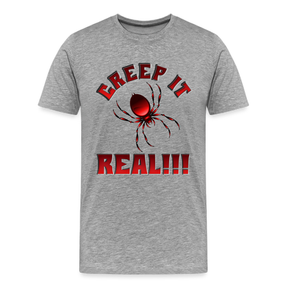 Creep It Real, Spider Shirt, Halloween Shirt Men, Black Spooky Shirt, Funny Halloween, Halloween, Web, Spiderweb Shirt, Men's Premium T-Shirt - heather gray