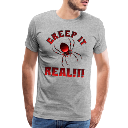 Creep It Real, Spider Shirt, Halloween Shirt Men, Black Spooky Shirt, Funny Halloween, Halloween, Web, Spiderweb Shirt, Men's Premium T-Shirt - heather gray