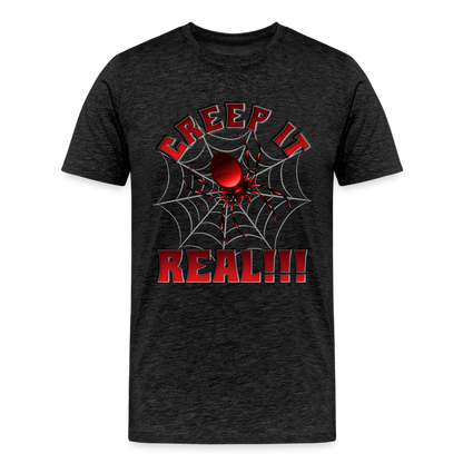 Creep It Real, Spider Shirt, Halloween Shirt Men, Black Spooky Shirt, Funny Halloween, Halloween, Web, Spiderweb Shirt, Men's Premium T-Shirt - charcoal grey