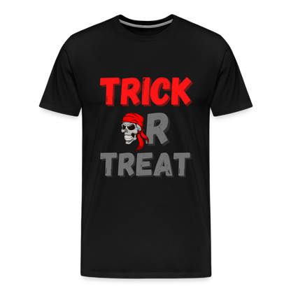 Trick or treat, halloween, horror, cute, october, pumpkin, scary, spooky, funny, cat, creepy, fall, ghost, halloween party, witch, autumn, candy, kawaii, jack o lantern, skeleton, trick or treating, Men's Premium T-Shirt - black