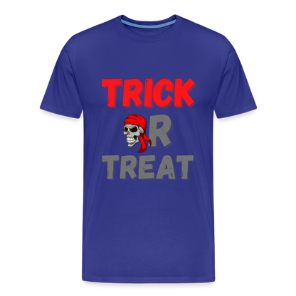 Trick or treat, halloween, horror, cute, october, pumpkin, scary, spooky, funny, cat, creepy, fall, ghost, halloween party, witch, autumn, candy, kawaii, jack o lantern, skeleton, trick or treating, Men's Premium T-Shirt - royal blue