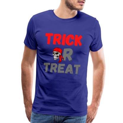 Trick or treat, halloween, horror, cute, october, pumpkin, scary, spooky, funny, cat, creepy, fall, ghost, halloween party, witch, autumn, candy, kawaii, jack o lantern, skeleton, trick or treating, Men's Premium T-Shirt - royal blue