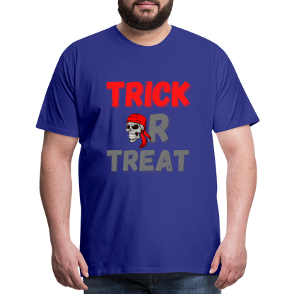 Trick or treat, halloween, horror, cute, october, pumpkin, scary, spooky, funny, cat, creepy, fall, ghost, halloween party, witch, autumn, candy, kawaii, jack o lantern, skeleton, trick or treating, Men's Premium T-Shirt - royal blue
