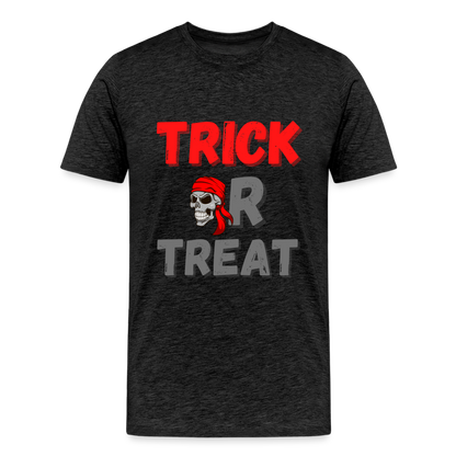 Trick or treat, halloween, horror, cute, october, pumpkin, scary, spooky, funny, cat, creepy, fall, ghost, halloween party, witch, autumn, candy, kawaii, jack o lantern, skeleton, trick or treating, Men's Premium T-Shirt - charcoal grey