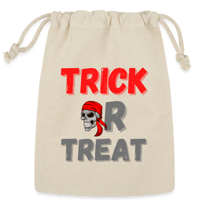 Trick Or Treat, Halloween, Horror, Cute, October, Pumpkin, Scary, Spooky, Funny, Cat, Creepy, Fall, Ghost, Halloween Party, Witch, Autumn, Candy, Jack o Lantern, Skeleton, Trick Or Treating, Reusable Gift Bag - Natural