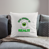 Creep It Real, Eye Creep It Real, Halloween, Scary, skull, haunted, horror, spook, howl, scream, party, October, dead, coffin, creepy, Throw Pillow Cover 18” x 18” - natural white