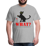 Halloween Cat Shirt, Why Am I A Suspect Shirt, Murderous Cat With Knife T-Shirt, Murderous Cat Shirt, Mens Premium T-Shirt - heather gray