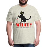 Halloween Cat Shirt, Why Am I A Suspect Shirt, Murderous Cat With Knife T-Shirt, Murderous Cat Shirt, Mens Premium T-Shirt - heather oatmeal