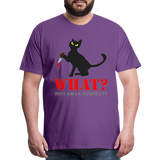 Halloween Cat Shirt, Why Am I A Suspect Shirt, Murderous Cat With Knife T-Shirt, Murderous Cat Shirt, Mens Premium T-Shirt - purple