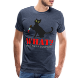 Halloween Cat Shirt, Why Am I A Suspect Shirt, Murderous Cat With Knife T-Shirt, Murderous Cat Shirt, Mens Premium T-Shirt - heather blue