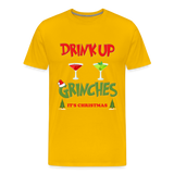 Drink Up Grinches Shirt, Christmas Gifts, Holiday Party, Funny Christmas Shirt, Family Christmas Shirts, Funny Holiday, What Up Grinches Tee - sun yellow