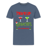 Drink Up Grinches Shirt, Christmas Gifts, Holiday Party, Funny Christmas Shirt, Family Christmas Shirts, Funny Holiday, What Up Grinches Tee - heather blue