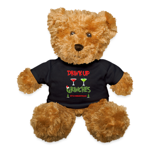 Drink Up Grinches, Christmas Gifts, Holiday Party, Funny Christmas, Family Christmas Teddy, Funny Holiday, What Up Grinches Teddy Bear - black