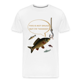 Funny Fishing Shirt, This is Not Drugs But I'm Hooked T-Shirt, Lake Lover Shirt, Cool Tee Men Daddy Dad Shirt, Fathers Day Fishing - white