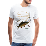 Funny Fishing Shirt, This is Not Drugs But I'm Hooked T-Shirt, Lake Lover Shirt, Cool Tee Men Daddy Dad Shirt, Fathers Day Fishing - white