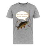 Funny Fishing Shirt, This is Not Drugs But I'm Hooked T-Shirt, Lake Lover Shirt, Cool Tee Men Daddy Dad Shirt, Fathers Day Fishing - heather gray