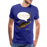 Funny Fishing Shirt, This is Not Drugs But I'm Hooked T-Shirt, Lake Lover Shirt, Cool Tee Men Daddy Dad Shirt, Fathers Day Fishing - royal blue