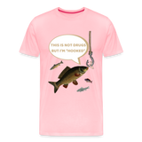 Funny Fishing Shirt, This is Not Drugs But I'm Hooked T-Shirt, Lake Lover Shirt, Cool Tee Men Daddy Dad Shirt, Fathers Day Fishing - pink