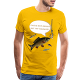 Funny Fishing Shirt, This is Not Drugs But I'm Hooked T-Shirt, Lake Lover Shirt, Cool Tee Men Daddy Dad Shirt, Fathers Day Fishing - sun yellow