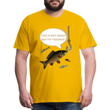 Funny Fishing Shirt, This is Not Drugs But I'm Hooked T-Shirt, Lake Lover Shirt, Cool Tee Men Daddy Dad Shirt, Fathers Day Fishing - sun yellow