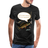 Funny Fishing Shirt, This is Not Drugs But I'm Hooked T-Shirt, Lake Lover Shirt, Cool Tee Men Daddy Dad Shirt, Fathers Day Fishing - charcoal grey