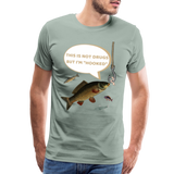 Funny Fishing Shirt, This is Not Drugs But I'm Hooked T-Shirt, Lake Lover Shirt, Cool Tee Men Daddy Dad Shirt, Fathers Day Fishing - steel green