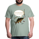 Funny Fishing Shirt, This is Not Drugs But I'm Hooked T-Shirt, Lake Lover Shirt, Cool Tee Men Daddy Dad Shirt, Fathers Day Fishing - steel green