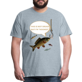 Funny Fishing Shirt, This is Not Drugs But I'm Hooked T-Shirt, Lake Lover Shirt, Cool Tee Men Daddy Dad Shirt, Fathers Day Fishing - heather ice blue