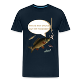 Funny Fishing Shirt, This is Not Drugs But I'm Hooked T-Shirt, Lake Lover Shirt, Cool Tee Men Daddy Dad Shirt, Fathers Day Fishing - deep navy