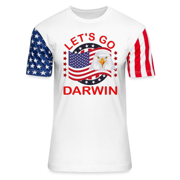 Let's Go Darwin Shirt, Happy 4th Of July, Let's Go Darwin T-Shirt, Funny Gift, American Flag, Patriotic, American Eagle, Stars And Stripes Shirt - white