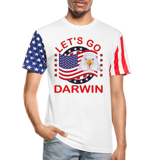 Let's Go Darwin Shirt, Happy 4th Of July, Let's Go Darwin T-Shirt, Funny Gift, American Flag, Patriotic, American Eagle, Stars And Stripes Shirt - white