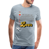 Beer Shirt, Drinking Shirt, Brewing Beer Shirt, Beer Geek, Craft Beer, In Case Of Accident My Blood Type Is B Positive For Beer Shirt, - heather ice blue