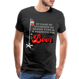 Brewing Beer Shirt, Beer Shirt, Drinking Shirt, Beer Geek, Craft Beer, In Case Of Accident My Blood Type Is B Positive For Beer Shirt, - black