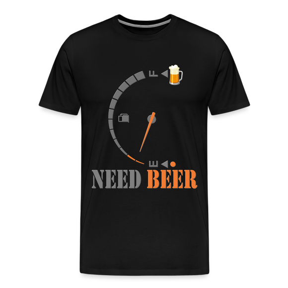 I Need Beer Shirt, Fuel Gauge Shirt, Beer Froth, Funny Beer Lovers, Beer Lovers Shirt, I Need Beer, Funny Drinking Shirt, Beer Humor Shirt - black