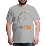 I Need Beer Shirt, Fuel Gauge Shirt, Beer Froth, Funny Beer Lovers, Beer Lovers Shirt, I Need Beer, Funny Drinking Shirt, Beer Humor Shirt - heather gray