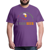 Beer Lovers Shirt, I Need Beer Shirt, Fuel Gauge Shirt, Beer Froth, Funny Beer Lovers, I Need Beer, Funny Drinking Shirt, Beer Humor Shirt - purple