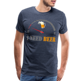 Beer Lovers Shirt, I Need Beer Shirt, Fuel Gauge Shirt, Beer Froth, Funny Beer Lovers, I Need Beer, Funny Drinking Shirt, Beer Humor Shirt - heather blue