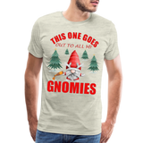 This One Goes Out To All My Gnomies, Funny Christmas Gnome, Gnomes Christmas, Gnomes Christmas shirt, Men Christmas Shirt, Men Christmas shirt, Christmas Gift For Him, Christmas Pajamas - heather oatmeal